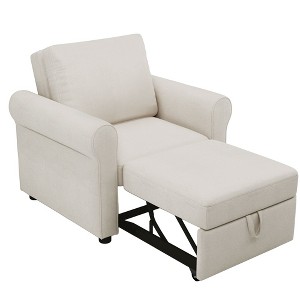 NicBex 3-in-1 Sleeper Chair Bed with Adjust Backrest Linen Lounger Chair Modern Sofa Bed Chair for Adults - 1 of 4
