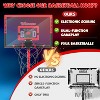Skirfy 2-in-1 Basketball Hoop，5-5.9ft Adjustable，Portable Basketball Goals with Electronic Scoreboard & 4 Balls, Red - 2 of 4
