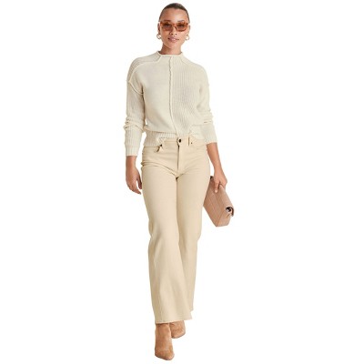 VENUS Womens Mock Neck Knit Sweater