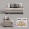 Piece Living Room Set, Modern Farmhouse Chenille Sofa and Loveseat with Nailhead Trim, Floral Accent Chair - 3 of 4