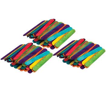 100 Wood Jumbo Craft Sticks Multi-Color Pack