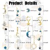16 Pairs Moon Star Earrings for Women Dangle Earth Planet Asymmetrical Drop Earrings Astronaut Spaceman Stud Earrings Jewelry - 2 of 4