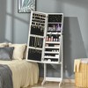 HOMCOM Floor Standing Jewelry Cabinet with LED Light, Lockable Jewelry Organizer with Full-Length Mirror, and 4 Adjustable Angles - 2 of 4