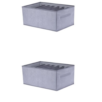 REGALWOVEN Canvas Collapsible Spacious Capacity Versatile Storage Bin 2 Pcs