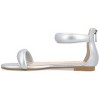 Journee Collection Womens Peytonn Back Heel Zip Ankle Strap Sandals Silver 5.5 - 2 of 4