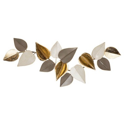 Multi Metallic Leaves Centerpiece Wall Decor - Stratton Home Décor