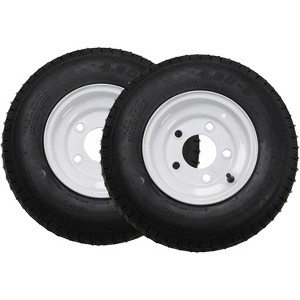 2PCS 5.30-12 Tire, 5.30x12 Lawn Mower & Tractor Turf Tire, 530 12 with Rim 4 Lug On 4", Load Capacity 1050 LBS - 1 of 4
