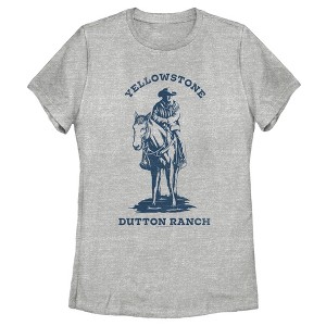 Women's Yellowstone Blue John Dutton Riding Horse on Ranch T-Shirt - 1 of 4