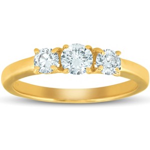 Pompeii3 5/8ct 3-Stone Diamond Engagement Ring 14k White, Yellow, or Rose Gold - 1 of 4