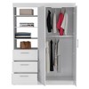 Tiramisubest White Kenya 3 Drawers Armoire ¨C Features Two Internal Hangers for Garment Hanging + Three Storage Drawers - 4 of 4
