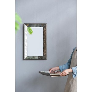 Grungis Square Wall Mirrors with Metal Frame,Decorative Classic Wall-Mounted Mirror with Floral Accents for Bathroom,Living Room - 1 of 4