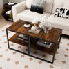 Tangkula 2PCS 2-Tier End Side Sofa Coffee Table 20" Square Table for Living Room Bedroom - 2 of 4