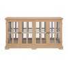 FURNIinspire Utility Storage Cabinets Glass Display Cabinet, Antique Wide Standing Cabinet Showcase For Home Office, Brown, 15.75"*59.06"*32.09" - 2 of 4