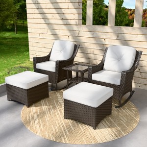 EAGLE PEAK Coastal Vista 3 Piece Patio Bistro Set with Side Table, Includes 2 Patio Chairs for Patio, Porch, Garden, Poolside - 1 of 4