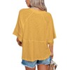 Imily Bela Women's Half Sleeve T-Shirts Solid Color Loose Flowy Tops T-shirt - 2 of 3