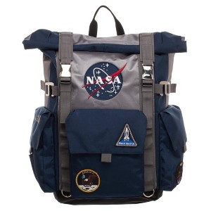 NASA Backpack Meatball Logo Roll Top Built Up Space Laptop Bag - 1 of 3