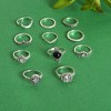 SOHI Women's Silver Oxidised Multi-Layer Ring - 2 of 3