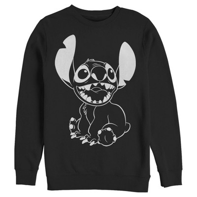 Boy's Lilo & Stitch Black and White Stitch Pull Over Hoodie Black Small