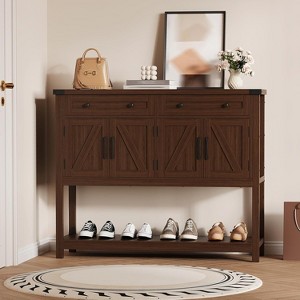 Console Table Buffet Sideboard Sofa Table,with Storage Drawers Cabinets and Bottom Shelf, Farmhouse Buffet Sideboard for Kitchen, Foyer,Hallway - 1 of 4