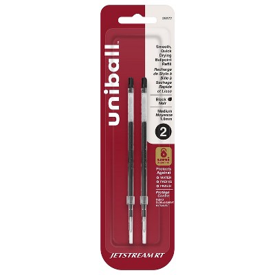 uni-ball uni Jetstream RT Ballpoint Pen Refills Medium Point 1.0mm Black Ink 2/Pack (35972)