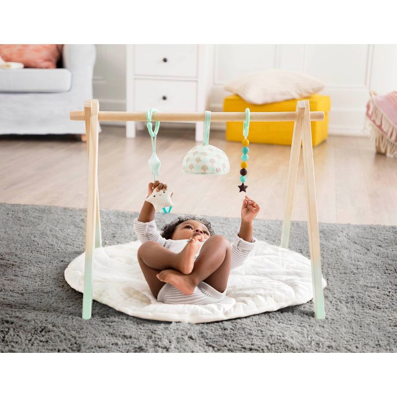 B. baby Wooden Play Gym with Sensory Toys &#38; Mat - Starry Sky, 3 of 8