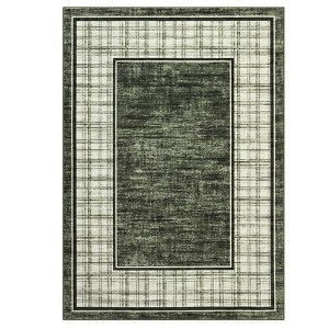 Washable Bordered Living Room Bedroom Rugs, Soft Non Slip Floor Carpet for Dining Room Kitchen, Stain Resistant Floor Cover for Home Office - 1 of 4