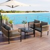 4-Piece Rattan Wicker Woven Outdoor Sofa Set, Patio Conversation Set with Sofa, Chairs, and Coffee Table for Garden/Backyard - ModernLuxe - 2 of 4