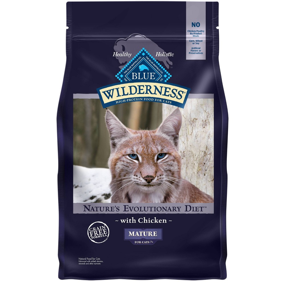 Photos - Cat Food Blue Buffalo Wilderness Grain Free with Chicken Mature Premium Senior Dry 