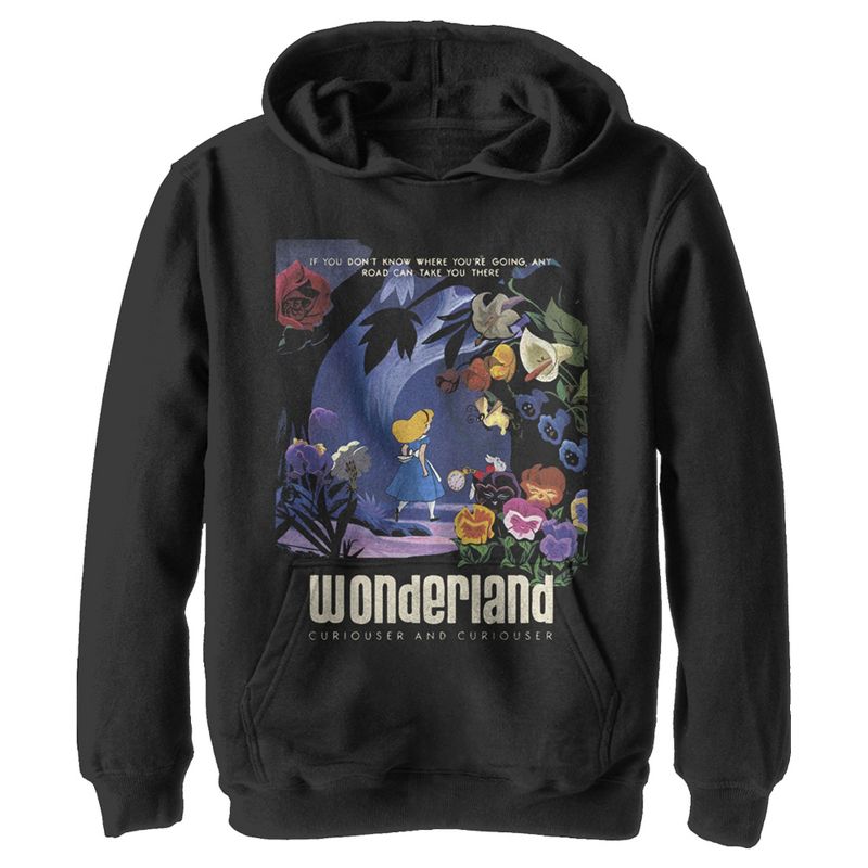 Boy's Alice in Wonderland Any Road Will Take You There The White Rabbit Pull Over Hoodie, 1 of 5