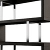 HomeRoots 67" Espresso And Silver Metal and Wood Three Tier Etagere Bookcase - 4 of 4