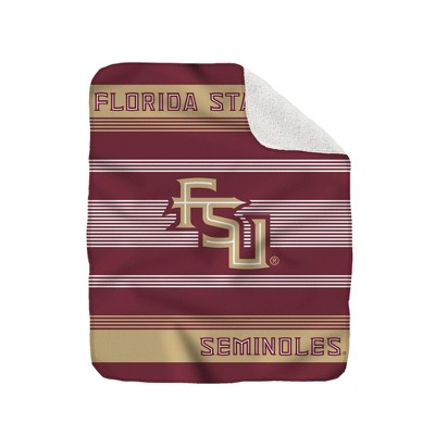 NCAA Florida State Seminoles Silk Touch Sherpa Back Team Stripe Throw Blanket