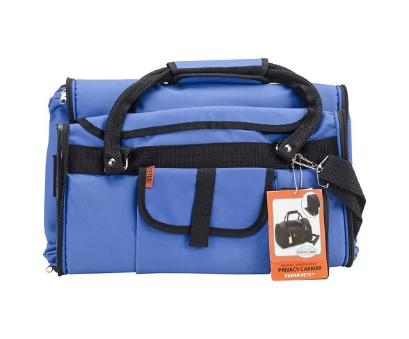 Prefer - Dog & Cat Privacy Carrier - Blue - 17"x12"x10"