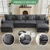 3-Seater Sectional Sofa with Footstool, Deep Corduroy Sofa, Double Cushions, Plush Back and Armrest Pillows, Comfortable Cloud Sofa for Living Room - 3 of 4