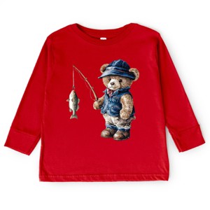 The Juniper Shop Teddy Bear Fisherman Toddler Long Sleeve Tee - 1 of 4