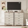 Bedroom Farmhouse 5/6 Drawers Dresser for Bedroom, 44''/ 47.2'' Tall Chest of Drawer, Wooden Vertical Dresser with Metal Handles and Stable Base - 3 of 4