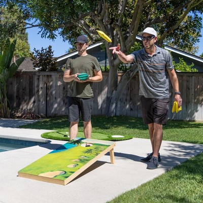 Golf Course Design Premium Wood Cornhole Set with Bean Bags