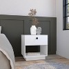 Depot E-Shop Single Drawer Nightstand 19"H with Open Storage Shelf - 4 of 4