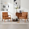 CAVINAS Accent Chairs for Bedroom, Modern Accent Chair, Solid Wood Padding Lounge Armchairs With One Pillow for Living Room, Guest Room - 2 of 4