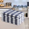 PiccoCasa 100% Cotton Plaid Pattern Absorbent Cleaning Kitchen Towel 6 Pcs - 2 of 4