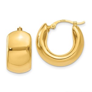 Black Bow Jewelry Wide Puffed Hoops in 14k Yellow Gold, 17mm (5/8 Inch) - 1 of 4