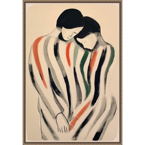 Amanti Art Intimate Embrace Man and Woman by Treechild Canvas Wall Art Print Framed 16 x 23-in. - 1 of 4