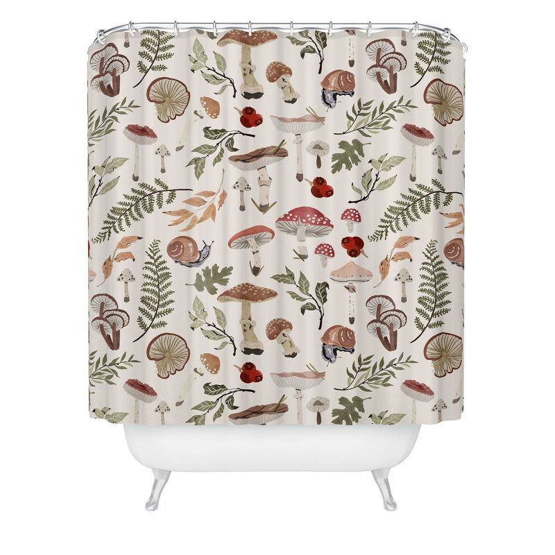 Marta Barragan Camarasa Mushroom Seasonal Shower Curtain Brown - Deny Designs, 1 of 5