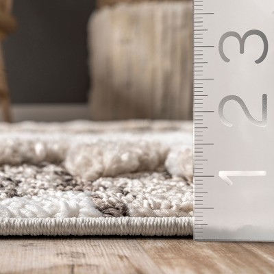 Beige Braided Spot Shag Synthetic 4' x 6' Area Rug