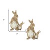HomeRoots Set Of Two 7" Brown and White Polyresin Rabbit Figurine - 3 of 4