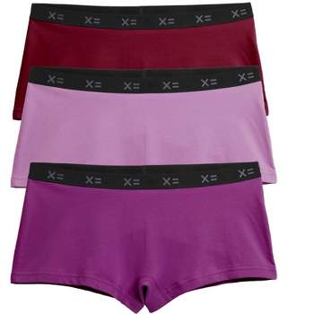 TomboyX Lightweight 3-Pack Boy Shorts Underwear, Cotton Stretch Comfort (XS-4X)