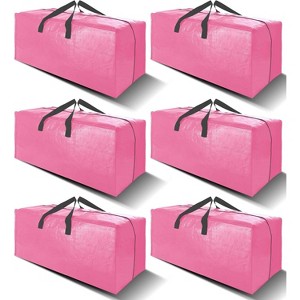 6/12pack Heavy Duty Extra Large Moving Bags W/Backpack Straps - Strong Handles & Zippers - 1 of 4