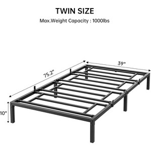 Full/Queen/King Metal Bed Frame – 6"/8"/10"/12"/14"/16" Platform, Heavy Duty Steel Slat Support, No Box Spring Needed, Easy Assembly, Black - 1 of 4