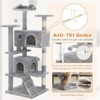 Aukfa 54-Inch Cat Tree Tower with Scratching Posts, Double Condos & Dangling Toys - Beige Pet Playhouse for Kittens and Cats, Light Gray - 4 of 4