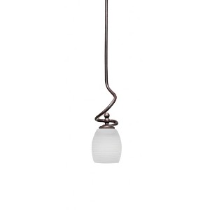 Toltec Lighting Capri 1 - Light Pendant in  Dark Granite with 5" White Linen  Shade - 1 of 1