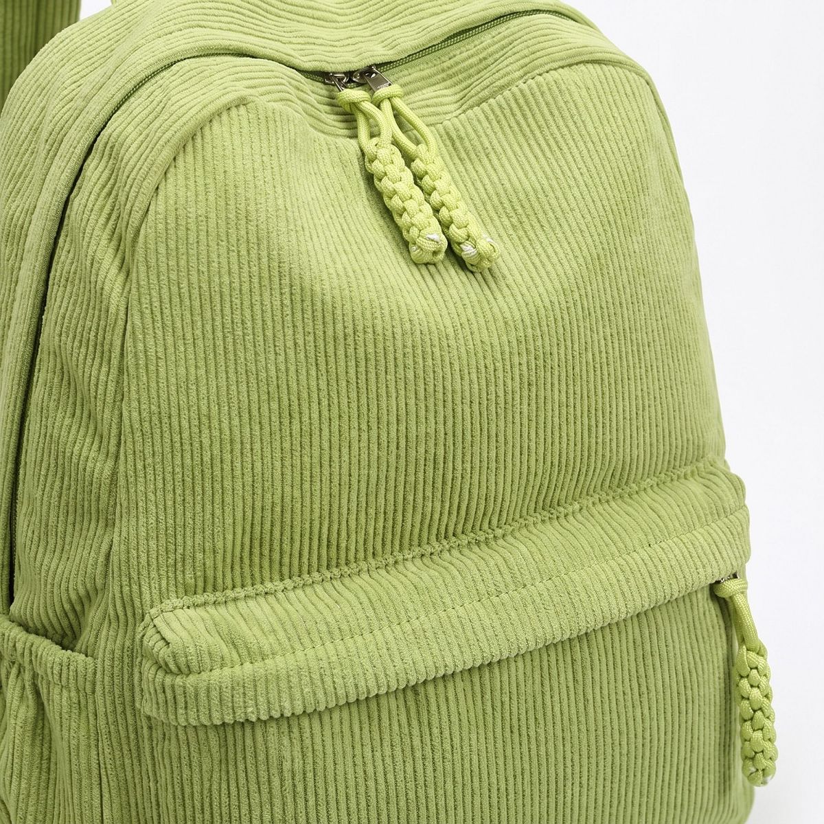 Alilang Corduroy Backpack with Front Zip Pocket Adjustable Straps and Spacious Everyday Storage - thumbnail 9